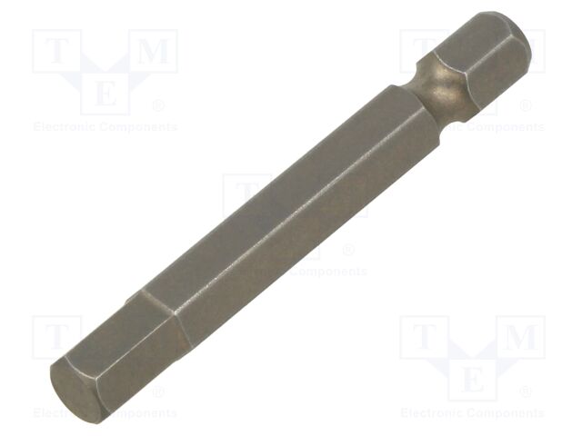 Screwdriver bit; hex key; HEX 6mm; 1/4"; Overall len: 50mm