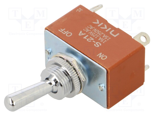 Switch: toggle; Pos: 2; DPST-NC; ON-OFF; 15A/250VAC; 15A/30VDC