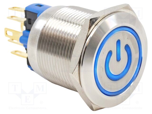 Switch: vandal resistant; SPST-NO + SPST-NC; 2A/48VDC; IP65; blue