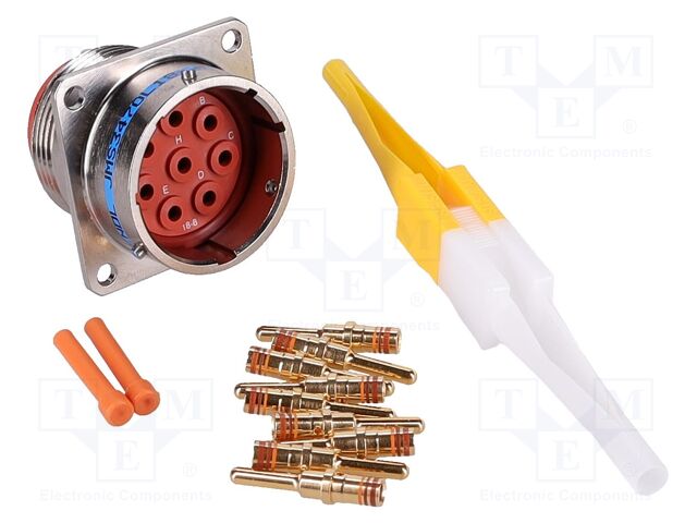 Connector: circular; female; PIN: 8; straight; crimped; gold-plated