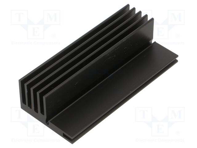 Heatsink: extruded; grilled; black; L: 100mm; W: 25mm; H: 45mm