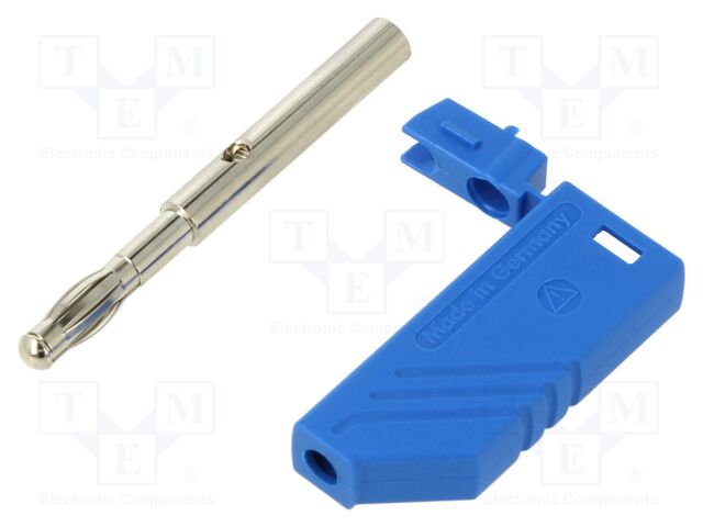 Connector: 4mm banana; plug; 24A; 30VAC; 60VDC; blue; non-insulated
