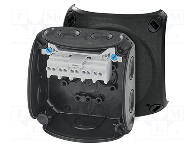 Enclosure: junction box; IP66; with membrane cable glands; black