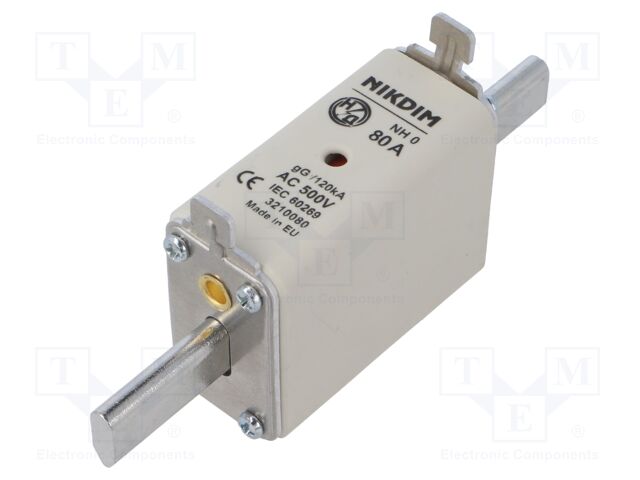 Fuse: fuse; gG; 80A; 500VAC; industrial; NH0