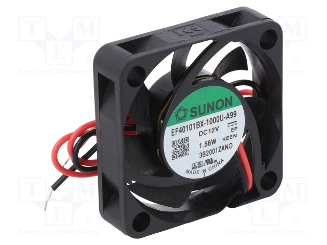 Fan: DC; axial; 12VDC; 40x40x10mm; 16.99m3/h; 33.7dBA; ball bearing