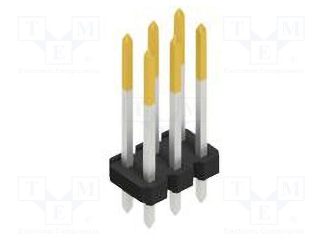 Connector: pin strips; pin header; male; PIN: 6; 2.54mm; THT; 2x3