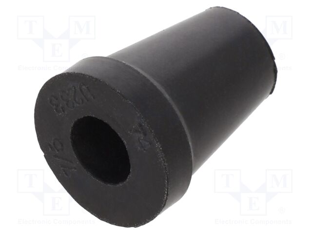 Grommet; caoutchouc; L: 13.8mm; -20÷80°C; Øcable: 5mm; black