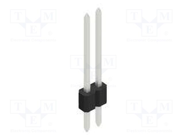 Connector: pin strips; pin header; male; PIN: 2; 1.27mm; THT; 1x2