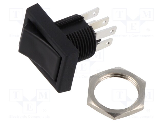 ROCKER; DPDT; Pos: 2; ON-ON; 3A/125VAC; 3A/28VDC; none; 11.3x12.06mm