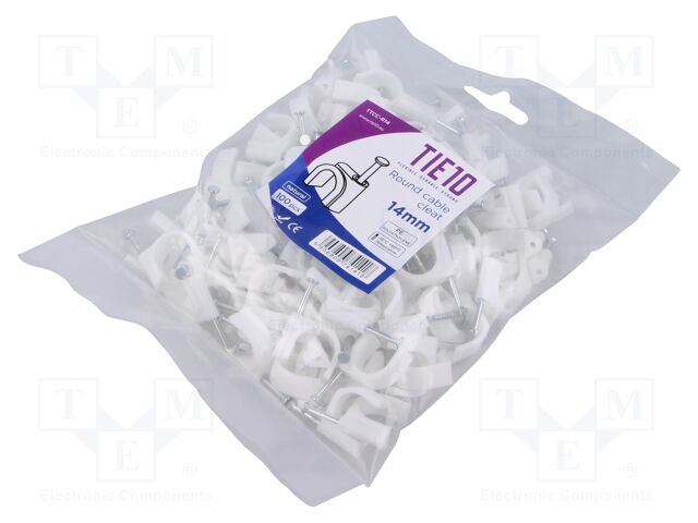 Holder; natural; on round cable; 100pcs; with a nail; 14mm