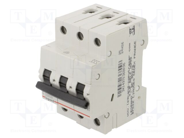 Circuit breaker; 400VAC; Inom: 16A; Poles: 3; Charact: C; 6kA; IP20