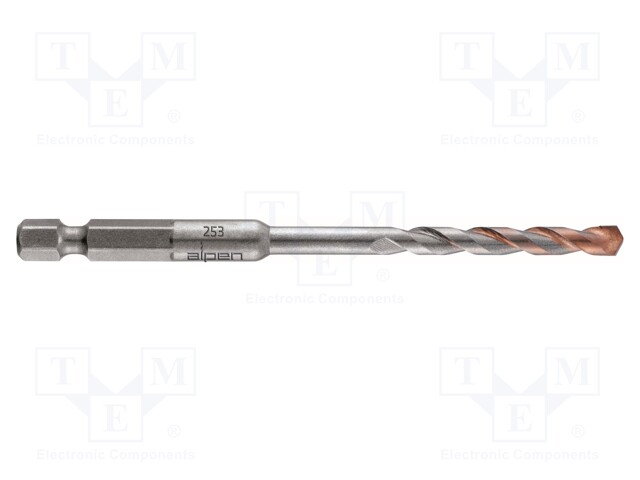 Drill bit; for concrete; Ø: 4mm; L: 100mm; 1/4" (E6,3mm)
