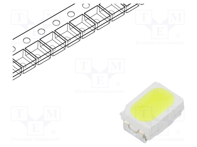LED; SMD; PLCC2; white cold; 1400÷1600(typ)-1800mcd; 6500K; 120°
