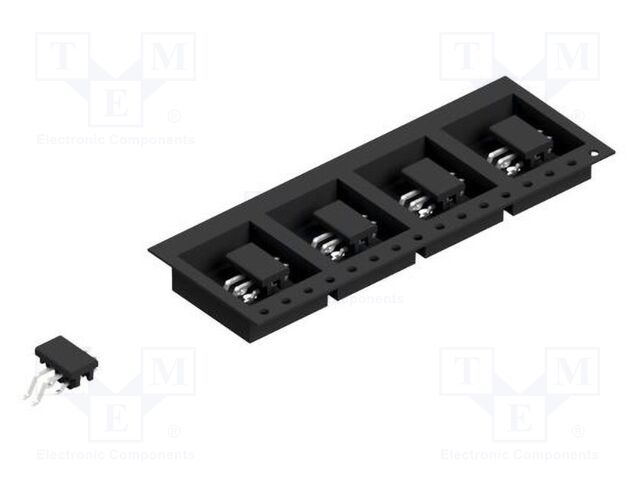 Connector: pin strips; pin header; male; PIN: 4; 2mm; SMT; 2x2; 100V