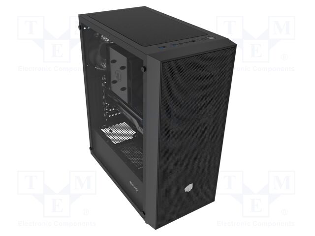 Case; black; Jack 3.5mm socket x2,USB A socket x3; SHOBO
