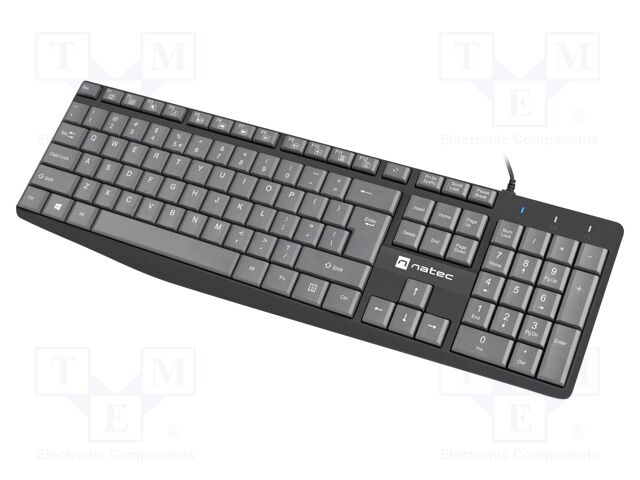 Keyboard; black,grey; USB A; wired,slim,US layout; Len: 1.8m