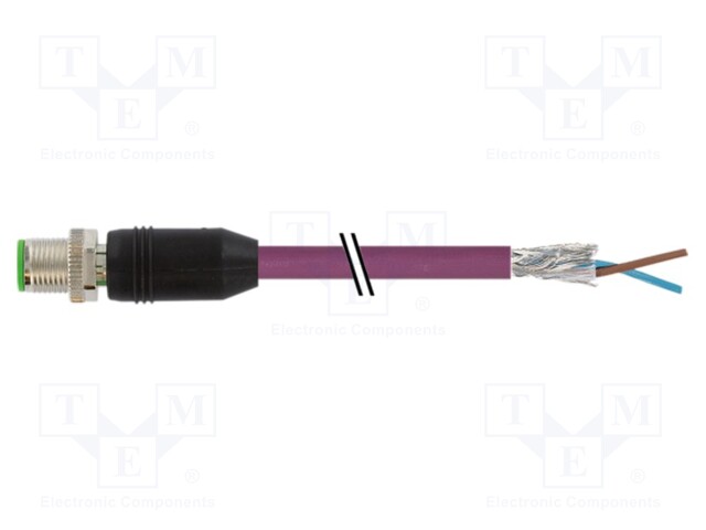 Male; -25÷85°C; IP67; 4A; 5m; Series: 7000; PIN: 2; plug; Thread: M12