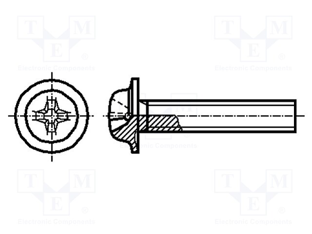 Screw; with flange; M4x20; Head: button; Phillips; PH2