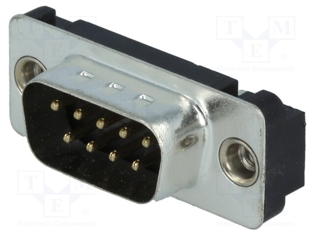 D-Sub; PIN: 9; socket; male; with threaded hole; Locking: screws