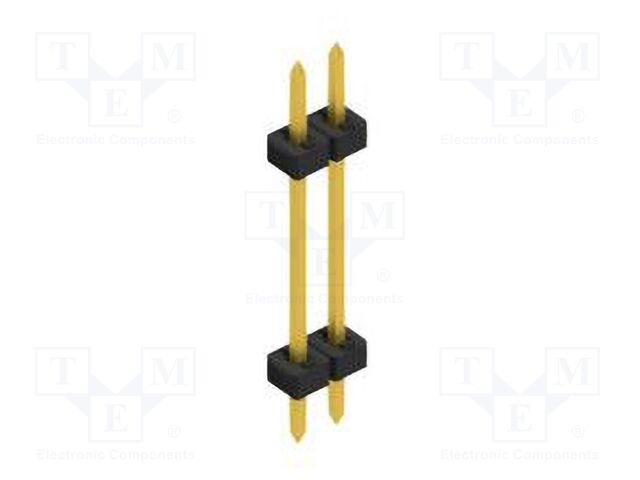 Connector: pin strips; pin header; male; PIN: 2; 2mm; THT; 1x2; 100V