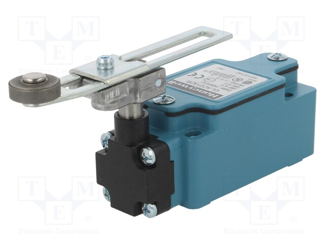 Limit switch; adjustable lever R 34-79mm, metal roller Ø19mm