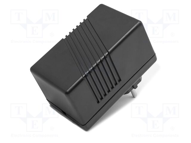 Enclosure: for power supplies; X: 64.5mm; Y: 120mm; black
