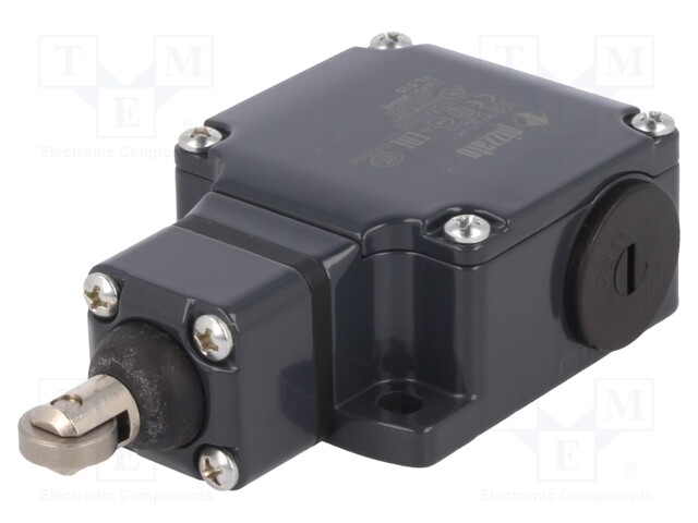 Limit switch; rubber seal,steel roller Ø13mm; NO + NC; 10A; IP67