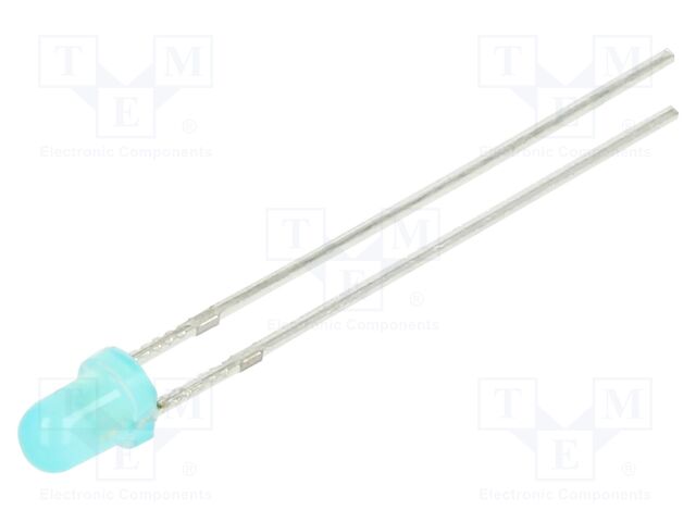 LED; blue; 3mm; 10mcd; 35°; 4VDC