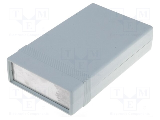 Enclosure: with panel; 1598; X: 94mm; Y: 157mm; Z: 36mm; ABS; grey