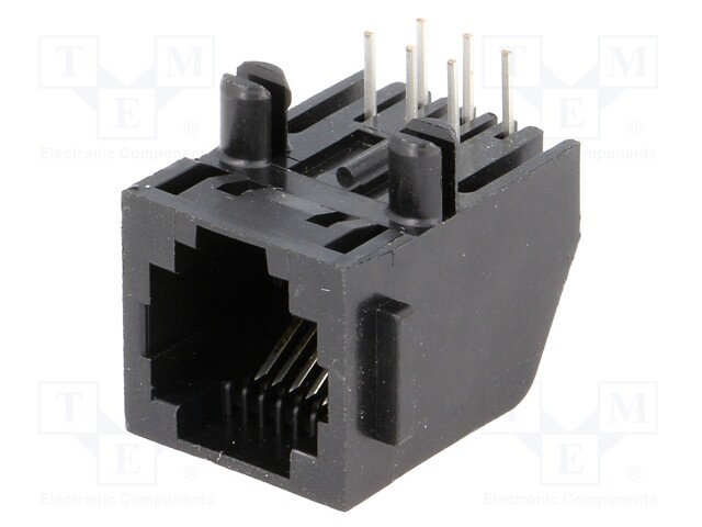 Socket; RJ12; PIN: 6; Cat: 3; Layout: 6p6c; THT; on PCBs; 12.7mm