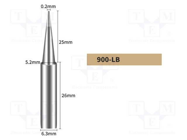 Tip; conical; 0.2mm; for soldering station; BK969