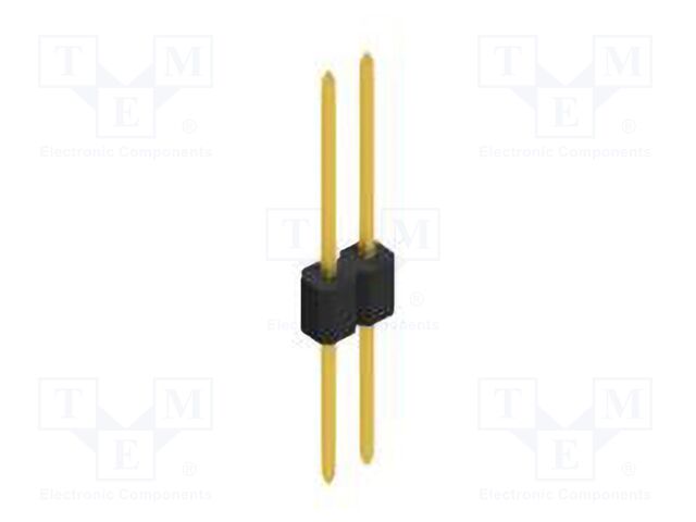 Connector: pin strips; pin header; male; PIN: 2; 1.27mm; THT; 1x2