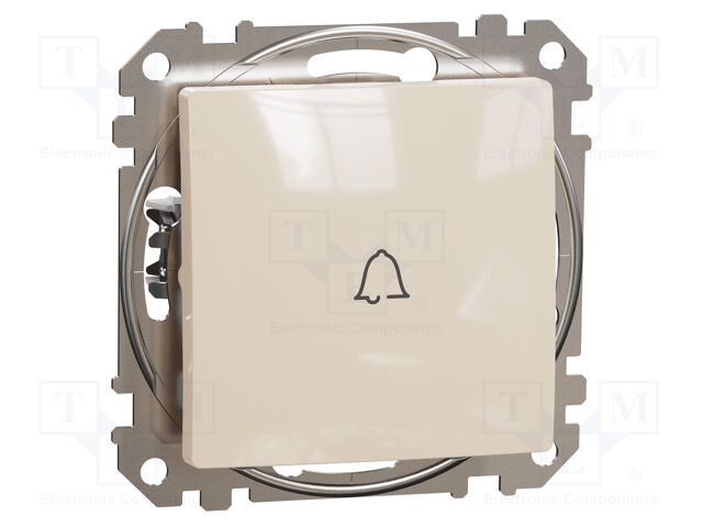 Momentary switch; Poles: 1; 250VAC; IP20; beige; monostable