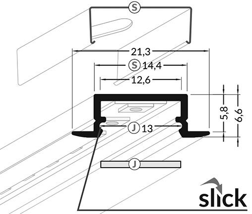 Profiles for LED modules; white; recessed; white; L: 2m; aluminium
