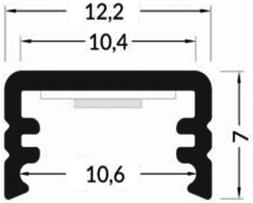 Profiles for LED modules; white; surface; black; L: 2m; aluminium