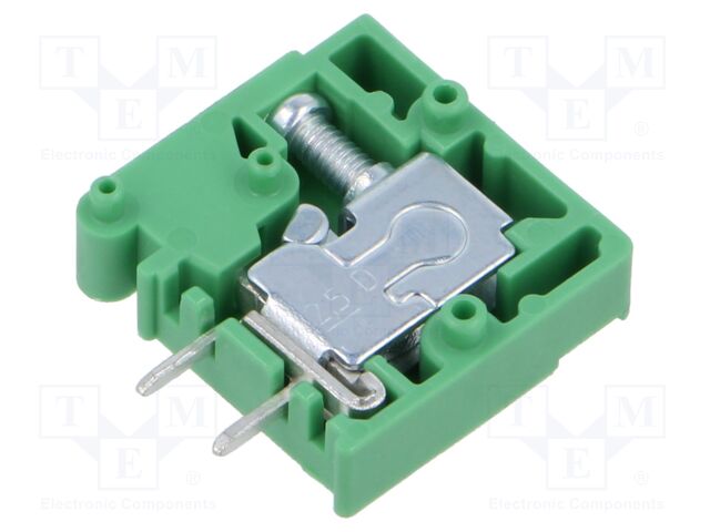 PCB terminal block; angled 90°; 5mm; ways: 1; on PCBs; 2.5mm2; 20A