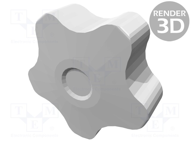 Knob; Dia: 50mm; M8; 25mm; H: 32mm; technopolymer (PP); black