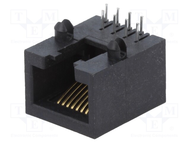 Socket; RJ45; PIN: 8; Cat: 5; Layout: 8p8c; THT; angled