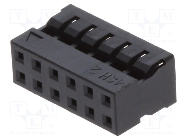 2mm MGrid WtB Rec Crp Hsg PBT Blk 12Ckt