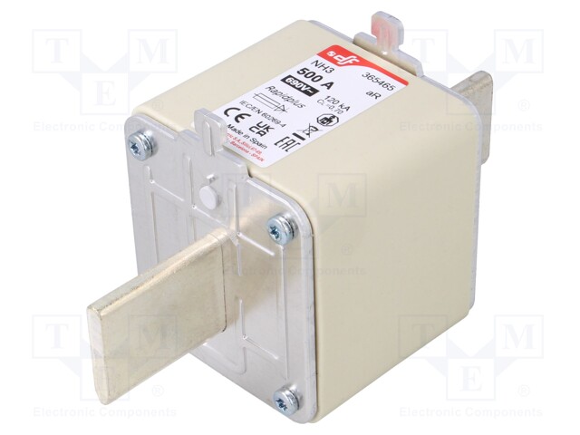 Fuse: fuse; aR; 500A; 690VAC; 550VDC; silver; NH3