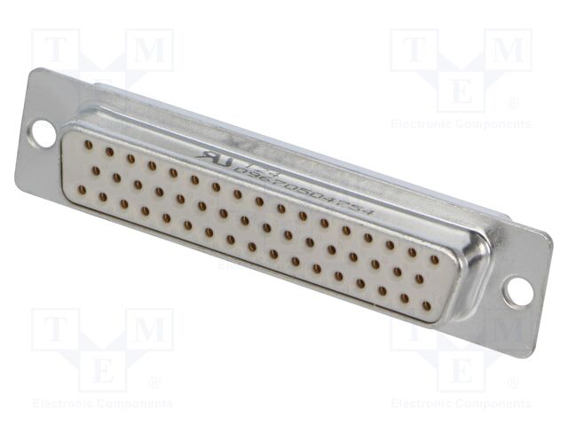 D Sub Connector, Standard, Receptacle, 50 Contacts, DD, Solder