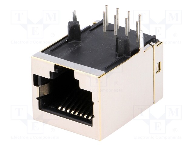 Socket; RJ45; PIN: 8; Layout: 8p8c; THT; on PCBs