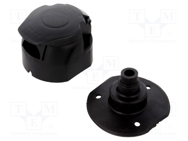 Connector: automotive; socket; PIN: 7; nickel plated; 12VDC; brass