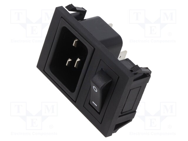 Connector: AC supply; socket; male; 16A; 250VAC; IEC 60320; C20 (I)