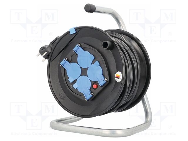 Extension lead; 3G1.5mm2; Sockets: 4; PVC; black; 25m; 16A; Action