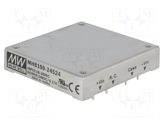 Converter: DC/DC; 100W; Uin: 18÷36V; 24VDC; Iout: 4.17A; 95g; 500kHz