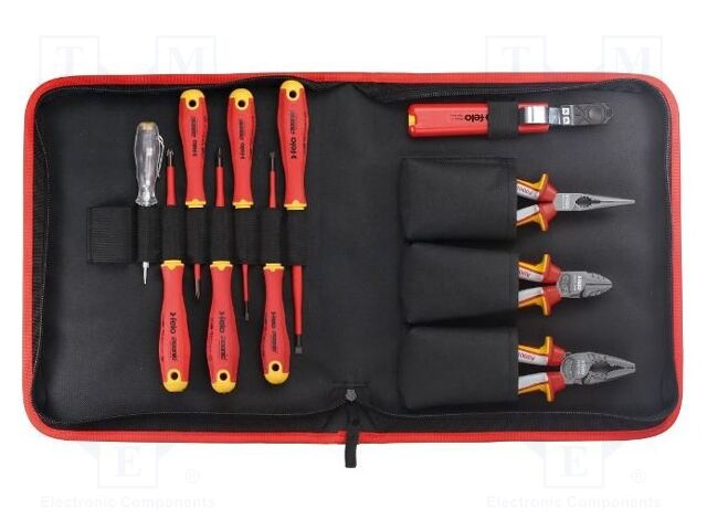 Kit: pliers, insulation screwdrivers; for electricians; 1kV
