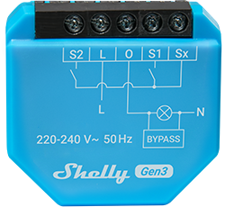 Shelly 1L Gen3; 37x42x16mm; 110...230V AC