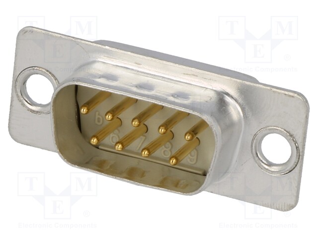 D-Sub; PIN: 9; plug; male; turned contacts; soldering