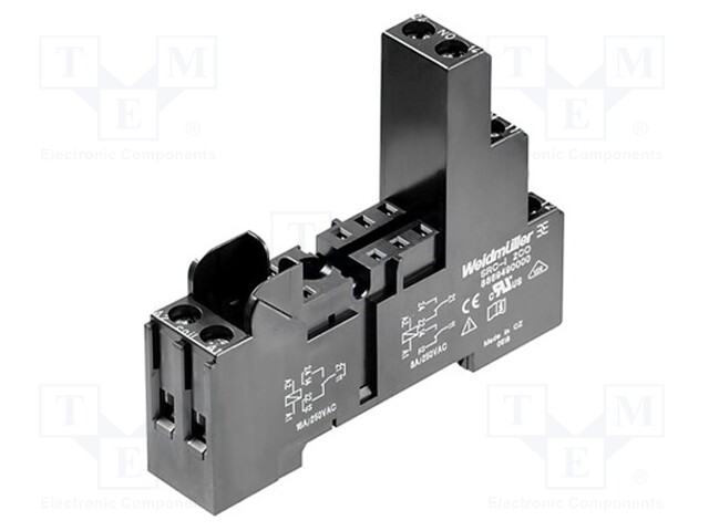 Socket; PIN: 8; 12A; 240VAC; Mounting: DIN; Leads: screw terminals
